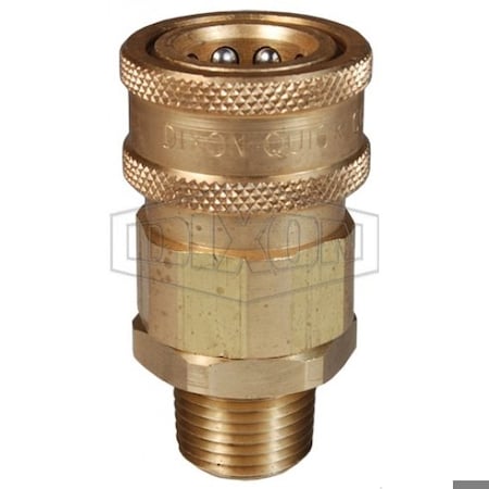 Dixon V/Snap-Tite H/IH Valved Hydraulic Interchange Coupler, 3/4 in x 3/4-14 Nominal, Quick-Connect x MNPT 6VM6-B